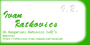ivan ratkovics business card